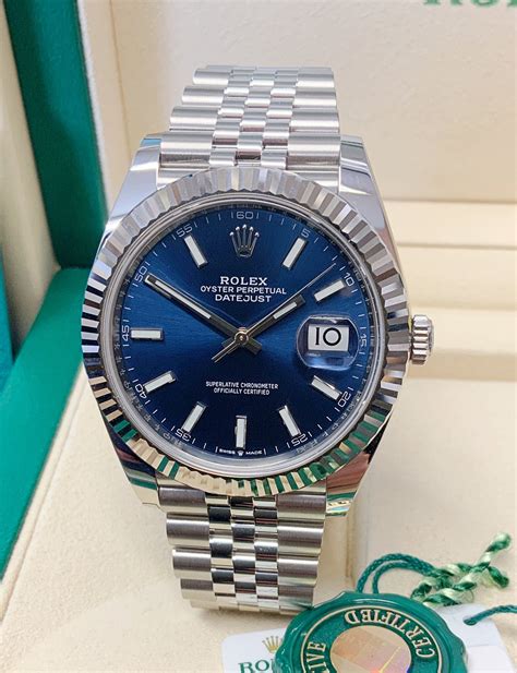 rolex datejust blue gold|Rolex Datejust blue face 41mm.